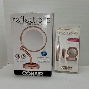 Conair Combo: Reflections LED Lighted Makeup Mirror & All In One Trimmer Set